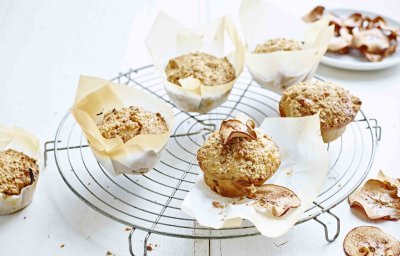 Muffins aux pommes et chips de pommes