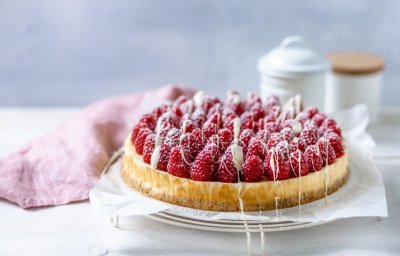 Cheesecake met frambozen