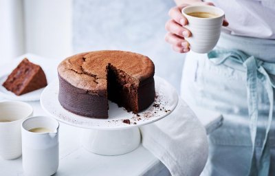 Chocoladecake met sausje van roodbruin bier