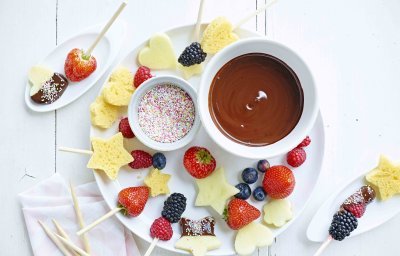 Fondue au chocolat et fruits