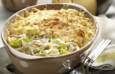 Poireaux gratinés aux tagliatelles