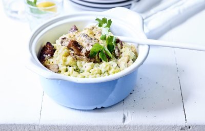 Stoemp gratiné au Père Joseph, pleurotes et choux de Bruxelles