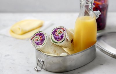 Koude wrap met Passendale Classic en gefermenteerde groenten 