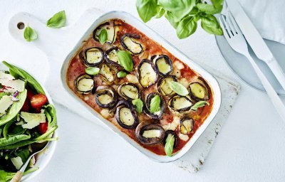 Melanzane met spinazieslaatje