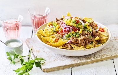 Nacho’s met pulled beef