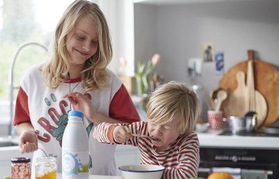Kinderen bij het ontbijt