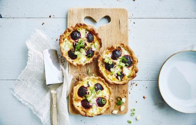 Tartelettes de betteraves rouges et fromage de chèvre