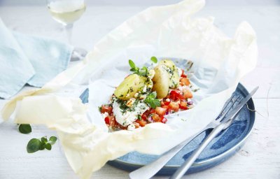 Papillote de poisson aux poivrons