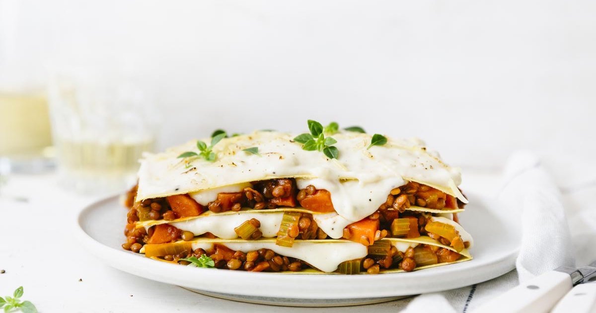 Vegetarische lasagne met ragout van linzen | Lekker van bij ons