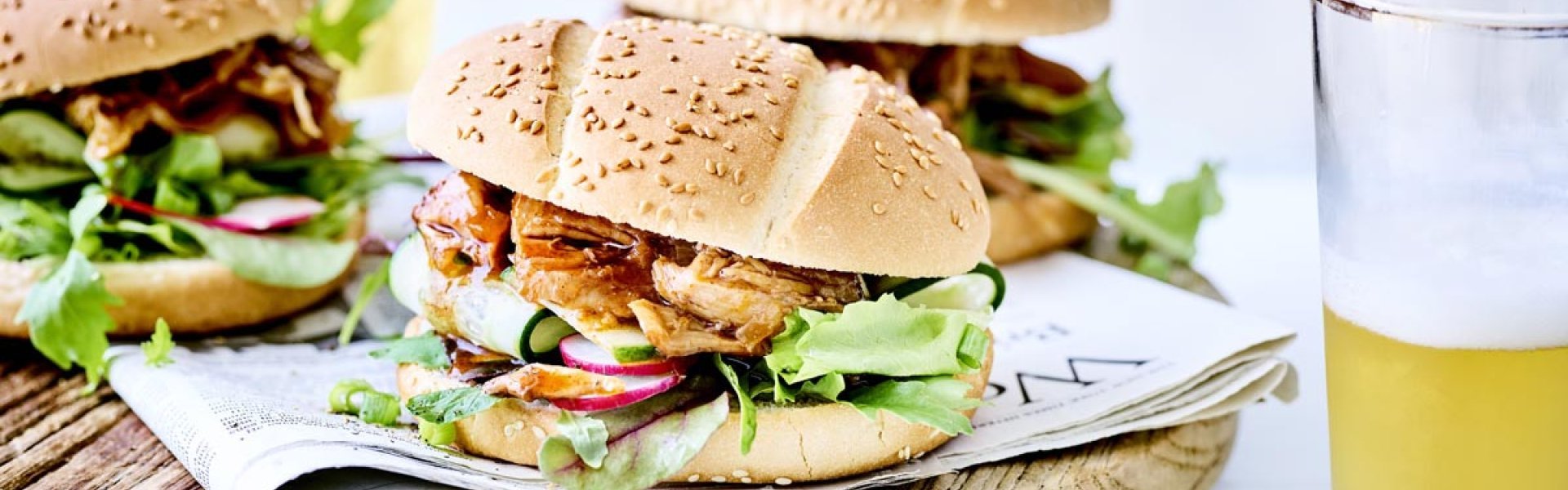 Broodje pulled rabbit met barbecuesaus Broodje pulled rabbit met barbecuesaus