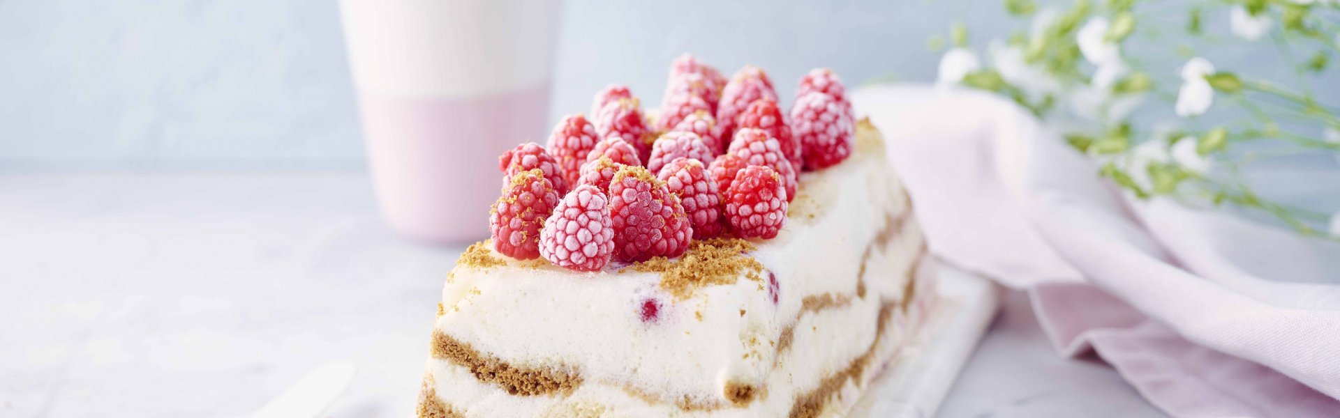 Semifreddo met yoghurt, rood fruit en speculaas 