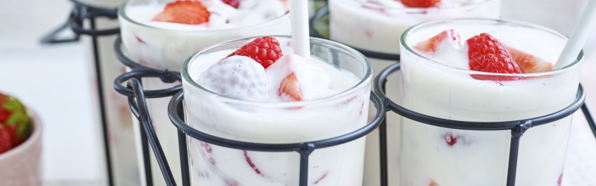Yoghurt met aardbeien